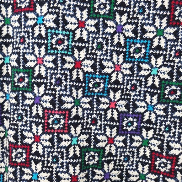 Talbots Geometric Floral Long Sleeve Tee Top Stretch Size Large Snowflakes - Picture 2 of 7